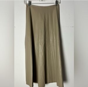 Lime Tan MIDI Pleather Skirt XS